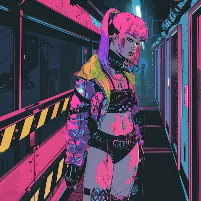 Gig Preview - Draw cyberpunk illustration style