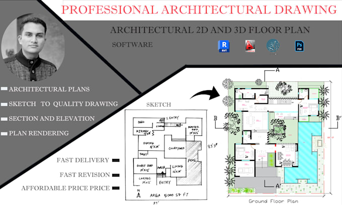 Bestseller - design or redraw architectural house floor plan with revit and autocad