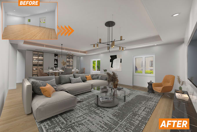 Bestseller - do realistic virtual staging and virtual renovation for your listing