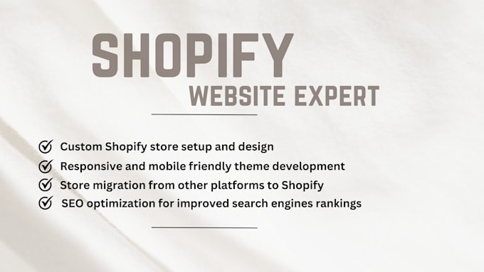 Gig Preview - Develop, design, create, redesign or fix your shopify website