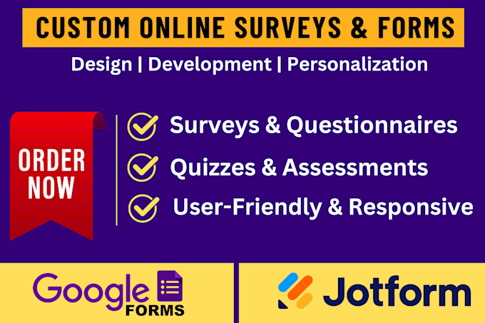 Gig Preview - Create and design any online survey, online forms, questionnaire, or quiz