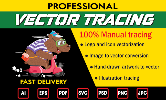 Gig Preview - Vector trace your logo or image and vectorize your illustration