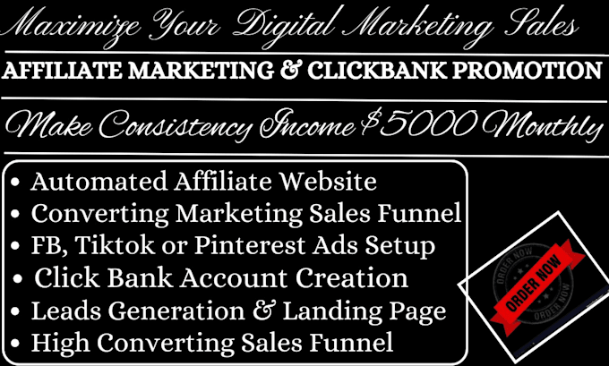 Gig Preview - Advertise clickbank affiliate marketing link and the amazon affiliate website