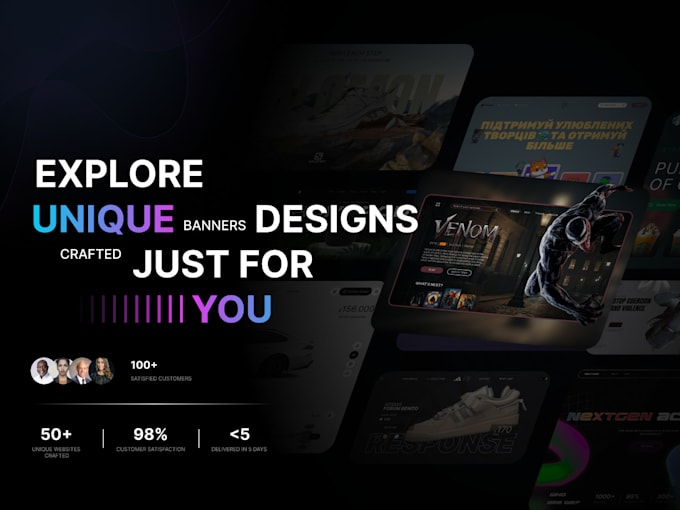 Gig Preview - Create stunning website banners, header visuals, sliders, covers