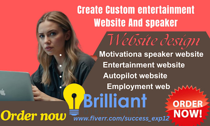 Gig Preview - Develop motivational speaker website, entertainment website and autopilot web