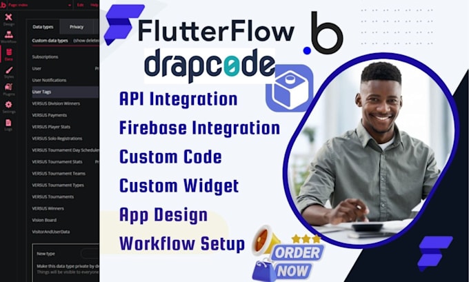 Gig Preview - Create no code mobile app using bubble io draftbit drapcode adalo flutterflow