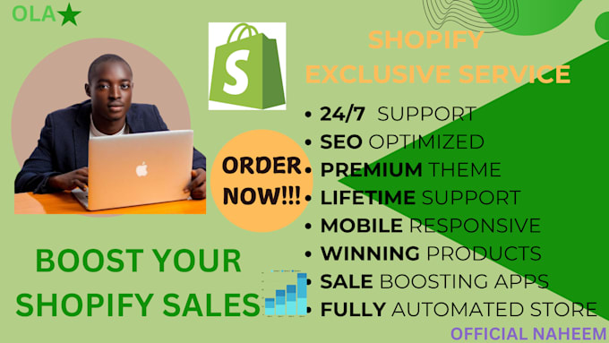 Gig Preview - Create, design, redesign shopify ecommerce website, design dropshipping store