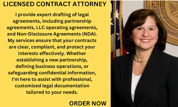 Gig Preview - Write legal agreement, partnership agreements, llc operating service, nda