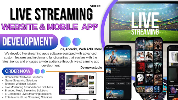 Gig Preview - Develop your live streaming app, video streaming app, ott live streaming app