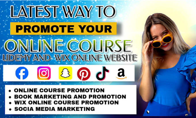 Gig Preview - Wix online course website promotion,ebook online course, social media promotion