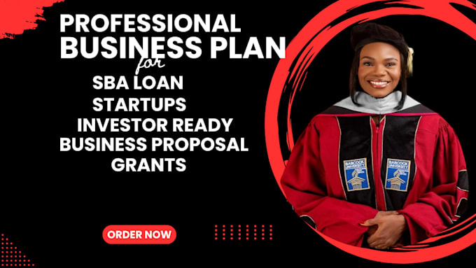 Gig Preview - Develop an sba business plan and sba financial plan for sba loan approval, grant