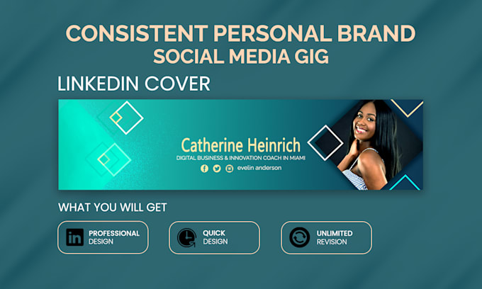 Gig Preview - Design linkedin banner with cohesive personal branding across your network