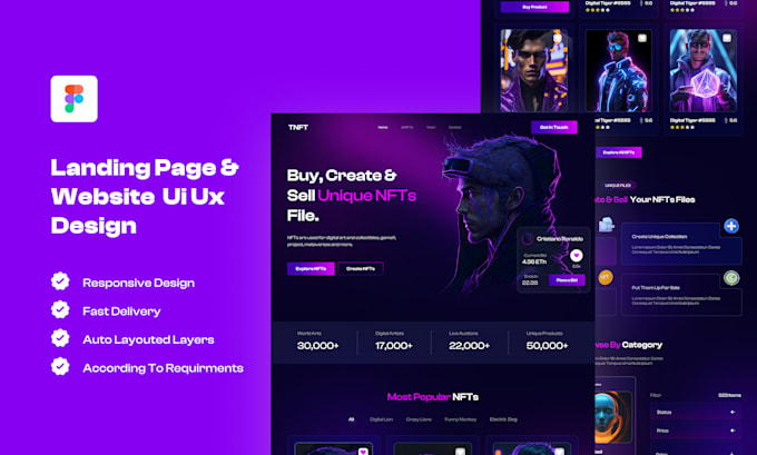 Gig Preview - Design landing page ui ux,uiux,website ui ux,figma,figma design