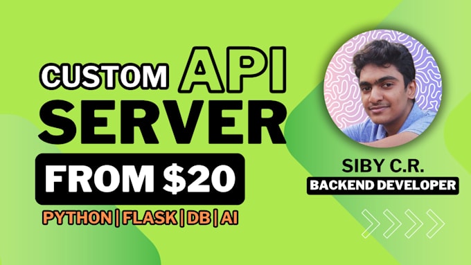 Gig Preview - Create custom API server with python flask or fastapi with ai integration and db