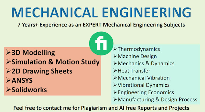 Gig Preview - Do mechanical engineering tasks for you