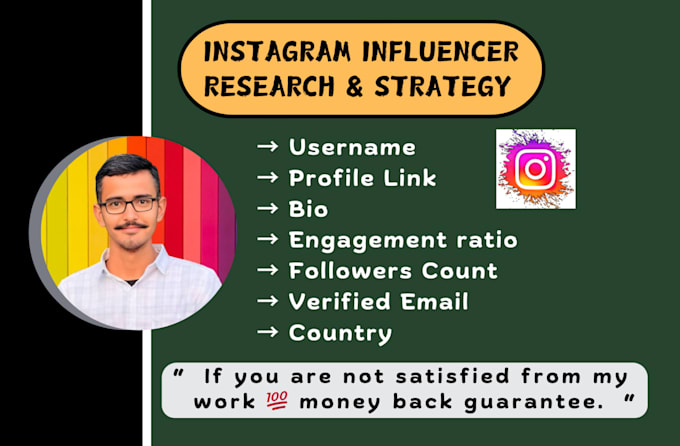 Gig Preview - Find best instagram influencer list for you