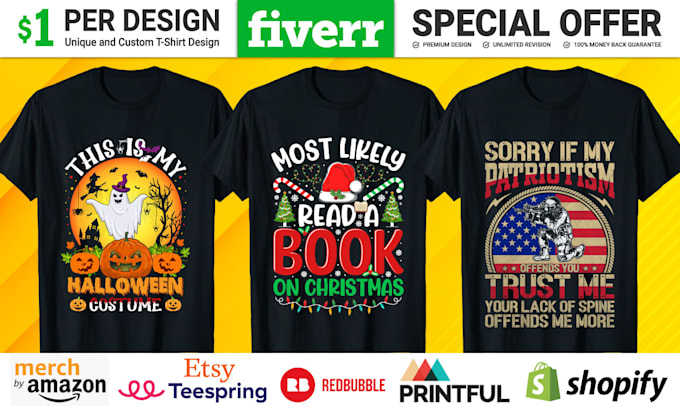 Bestseller - do typography tshirt design and illustration for  print ready