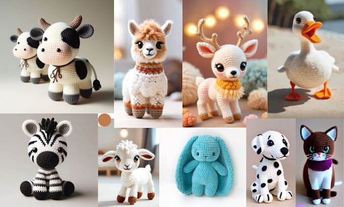 Gig Preview - Adorable amigurumi farm animals crochet pattern design wild animals amigurumi