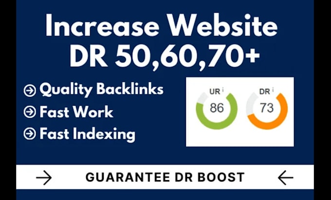 Gig Preview - Increase ahrfs domain rating dr 70 using high quality SEO backlinks