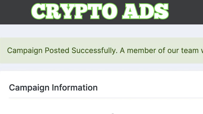 Gig Preview - Setup crypto ad to promote your crypto business and bring investors
