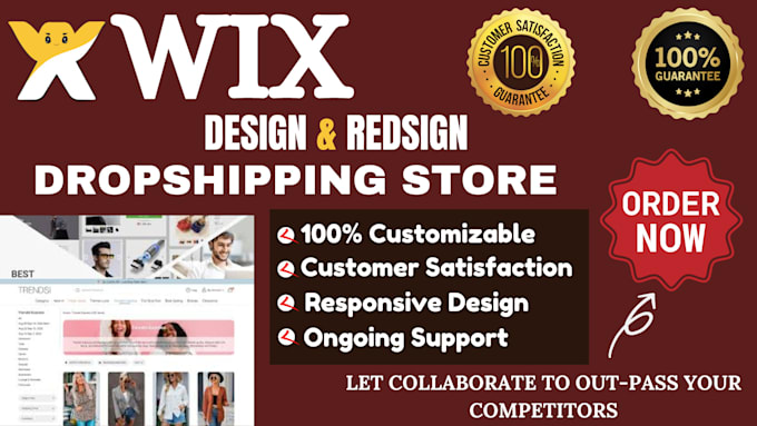 Gig Preview - Do wix website design and redesign wix dropshipping store website developement