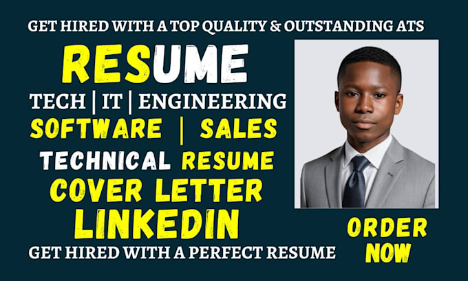 Gig Preview - Do tech resume IT resume software engineering cybersecurity sales resume writing