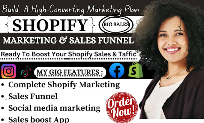 Gig Preview - Boost shopify sales, complete shopify marketing, shopify store promotion