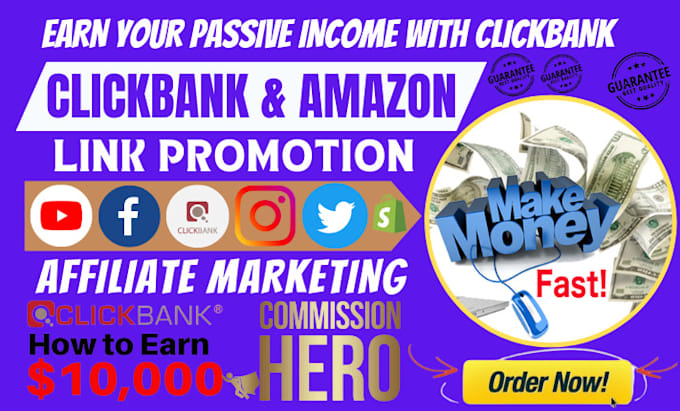 Gig Preview - Promote clickbank affiliate marketing amazon affiliate or website link promotion