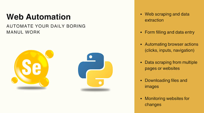 Gig Preview - Create web automation using python selenium