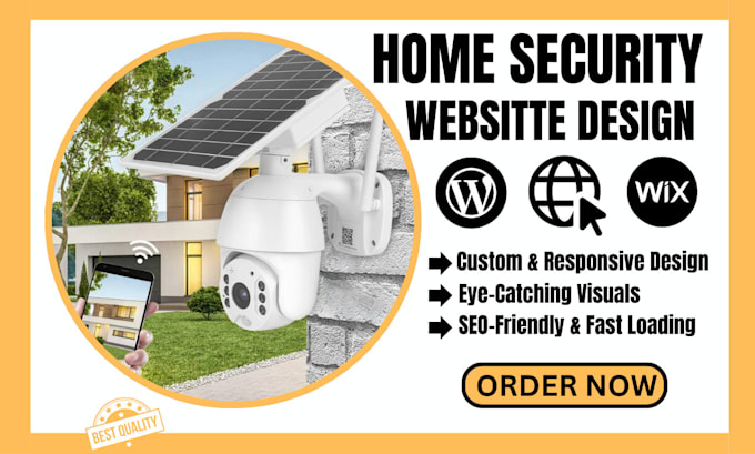 Gig Preview - Design home security website locksmith surveillance cctv cyber security website