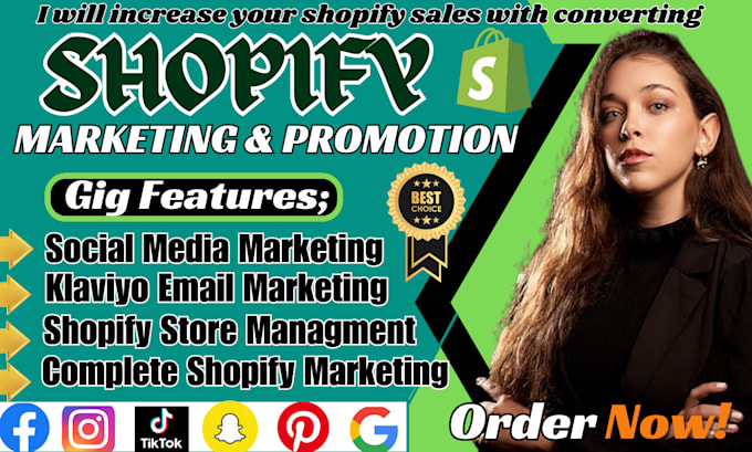 Gig Preview - Boost shopify sales shopify marketing,shopify promotion, ecommerce marketing