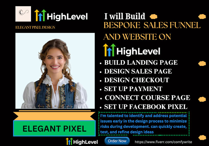 Gig Preview - Gohighevel website gohighlevel sales funnel gohighlevel expert ghl landing page