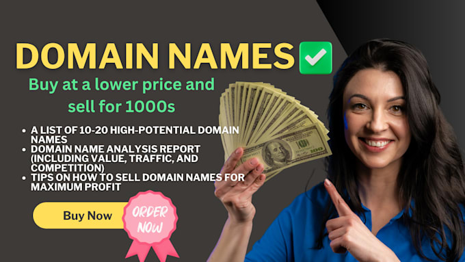 Gig Preview - Find profitable domain names to sell for 1000s passive income