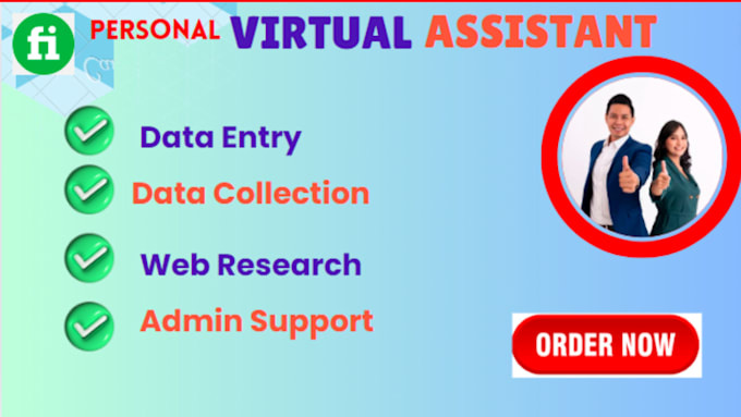 Gig Preview - Be your virtual assistant for data entry, web research, typing