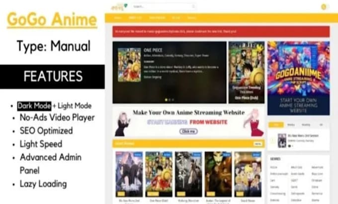 Bestseller - make automated anime website with exact features and functionality