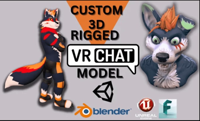 Gig Preview - Upload, edit, dps and create your vrchat avatar, furry vrchat, vrc character