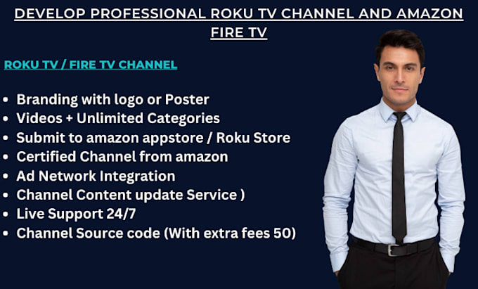 Gig Preview - Develop professional roku tv channel and amazon fire tv