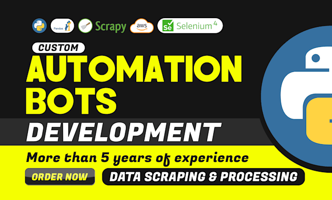 Gig Preview - Develop custom bot software to automate tasks, python automation