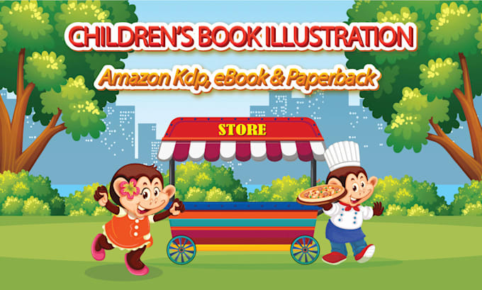 Gig Preview - Create children story book illustration and book cover