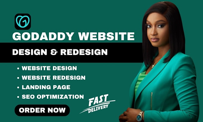 Gig Preview - Design godaddy website design godaddy website redesign godaddy website builder