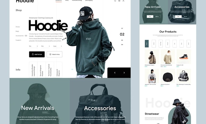 Gig Preview - Shopify dropshipping store design y2k shopify store redesign shopify website