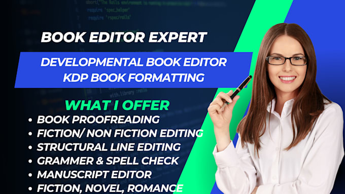 Gig Preview - Developmental book editing, proofread, do kdp book formatting, self help ebook