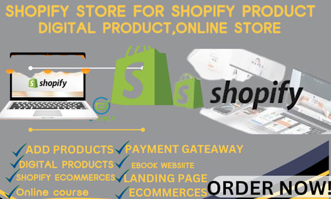 Gig Preview - Design,fix shopify ebook website online course digital products ecommerces store