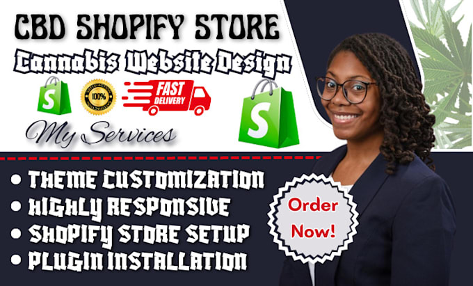 Gig Preview - Build cbd shopify seven figure shopify website shopify cbd dropshipping store