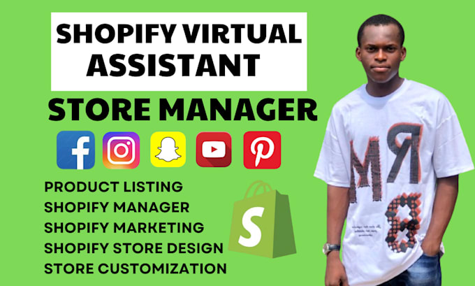 Gig Preview - Be shopify virtual assistant manager, shopify store manager