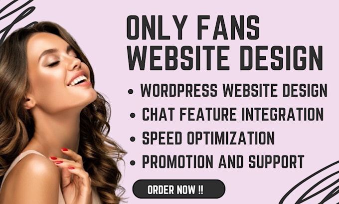 Gig Preview - Only fans website design wordpress website live stream only fans chat features