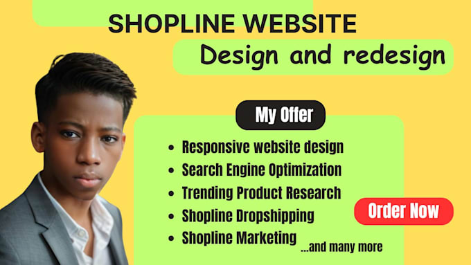 Gig Preview - Do shopline design redesign shopline website design shopify store