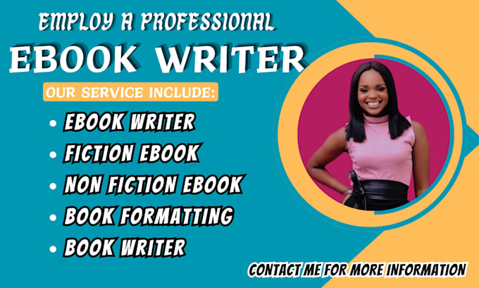 Gig Preview - Be your fiction and nonfiction ebook writer, ghostwriter, and book writer