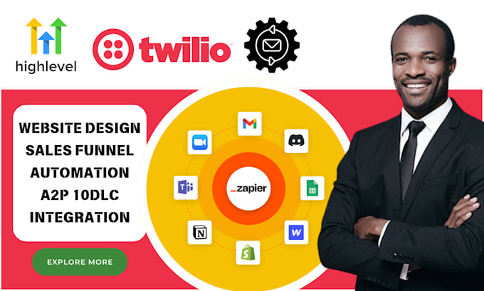 Gig Preview - Setup zapier automation, pabbly connect integration twilio SMS, ivr, a2p 10dlc