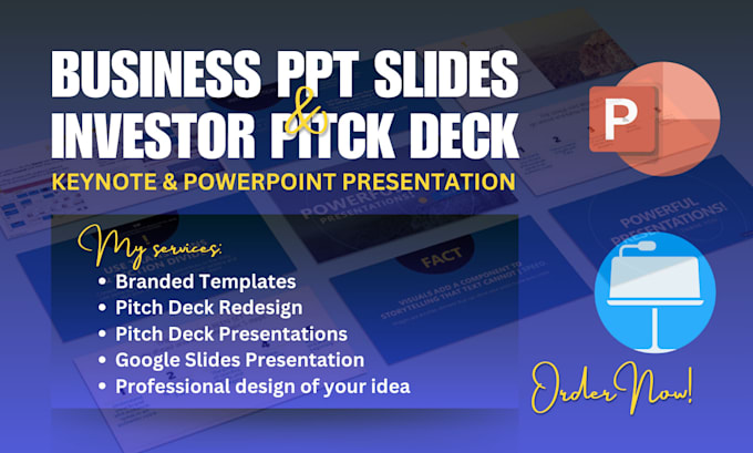 Gig Preview - Design, redesign business ppt slides, keynote investor pitch deck presentation